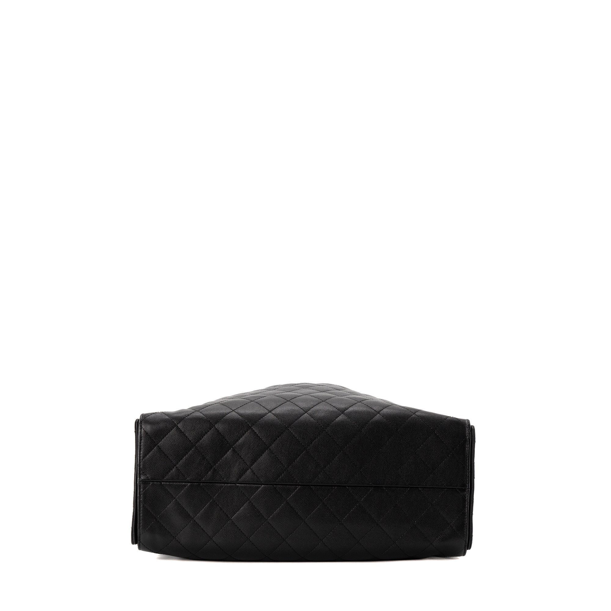 CHANEL - Sac à épaule Chanel 25 Large en cuir caviar noir