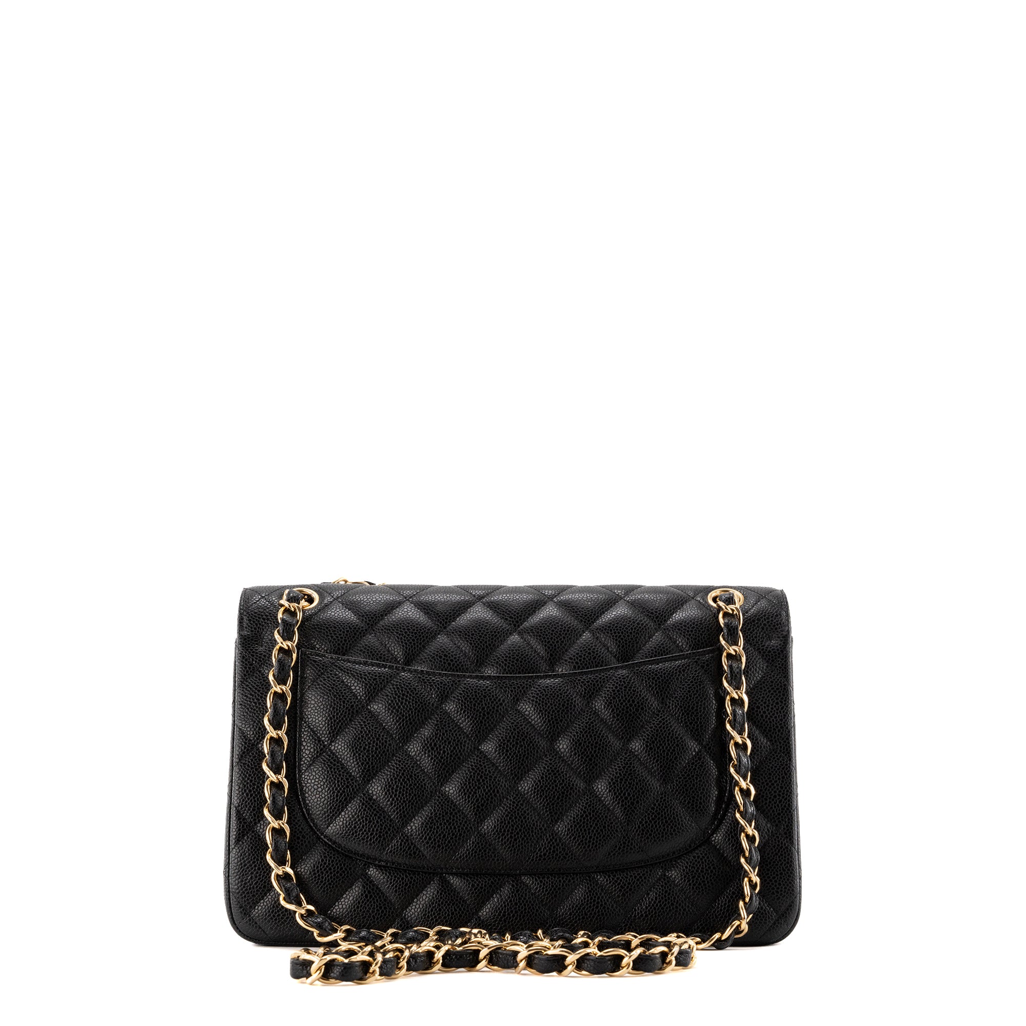 CHANEL - Sac à bandoulière Classique/Timeless Jumbo Chanel en cuir caviar noir