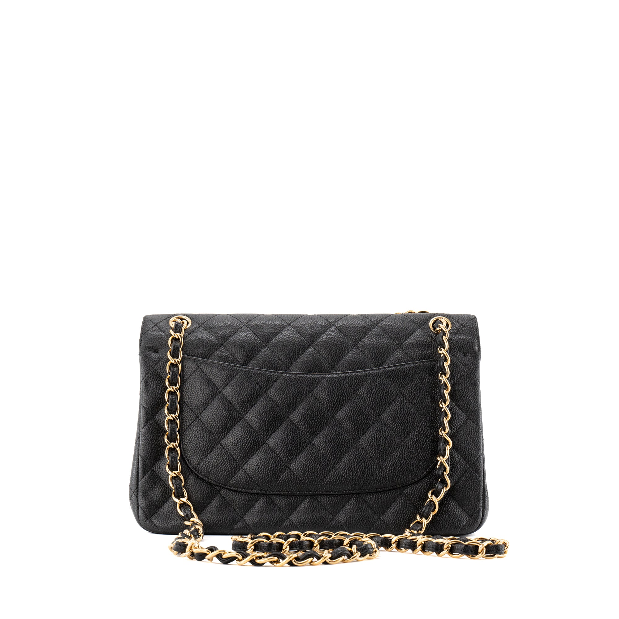 CHANEL - Sac à bandoulière Classique/Timeless Jumbo Chanel en cuir caviar noir