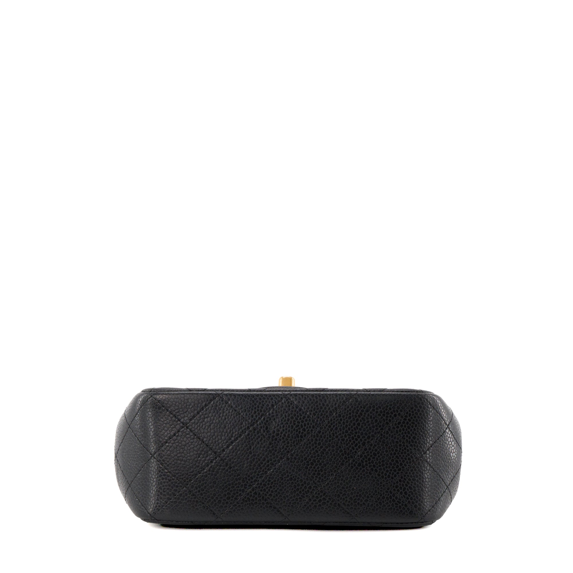 CHANEL - Sac à bandoulière Classique/Timeless Mini Square Chanel en cuir caviar noir
