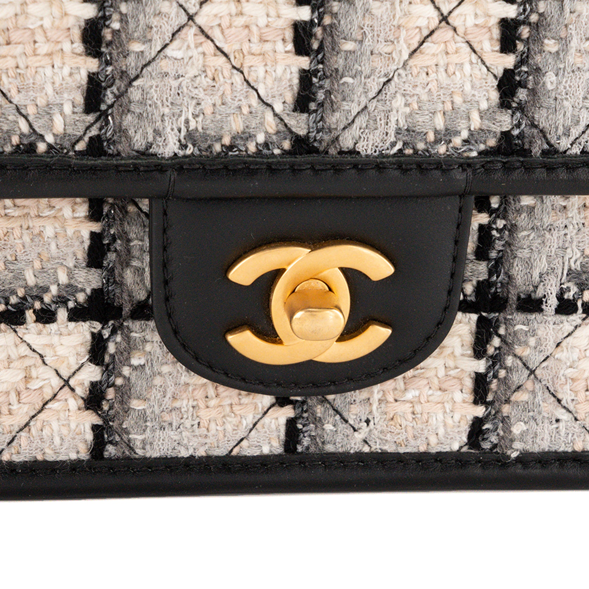 CHANEL - Sac à bandoulière School Memory Chanel en tweed beige et gris