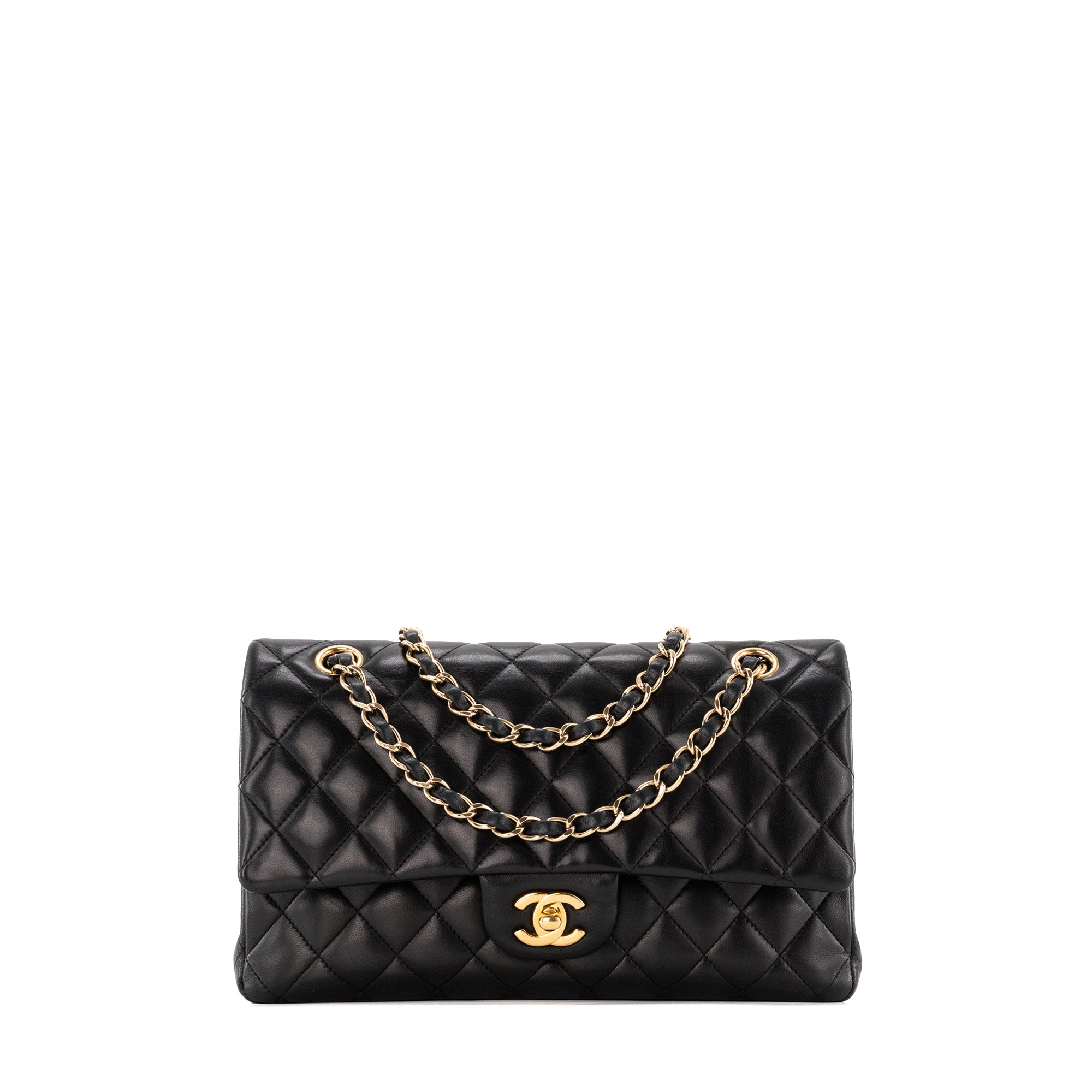 CHANEL - Sac à épaule Classique/Timeless 11.12 Chanel en cuir lisse noir