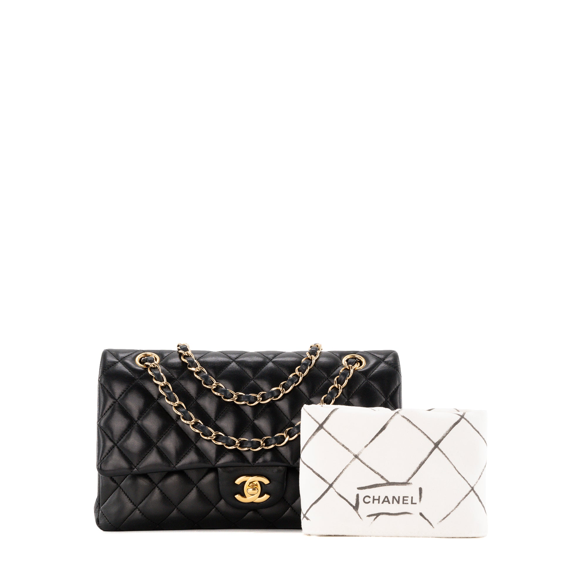 CHANEL - Sac à épaule Classique/Timeless 11.12 Chanel en cuir lisse noir