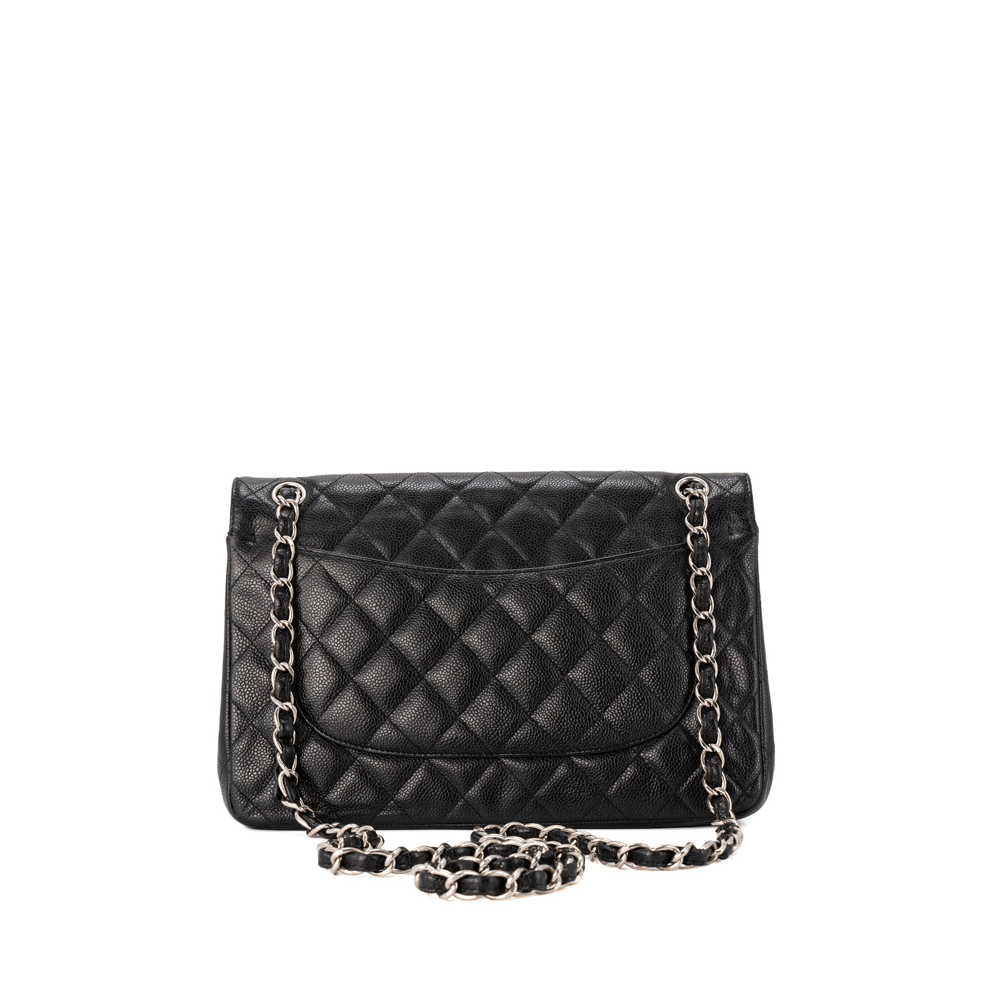 CHANEL - Sac à bandoulière Classique/Timeless Jumbo Chanel en cuir caviar noir