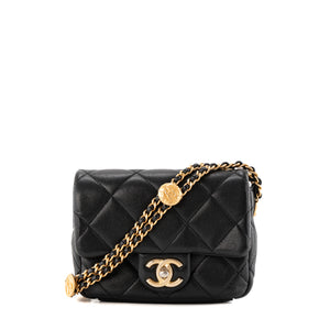 CHANEL - Sac à bandoulière Classique/Timeless mini Chanel en cuir caviar noir