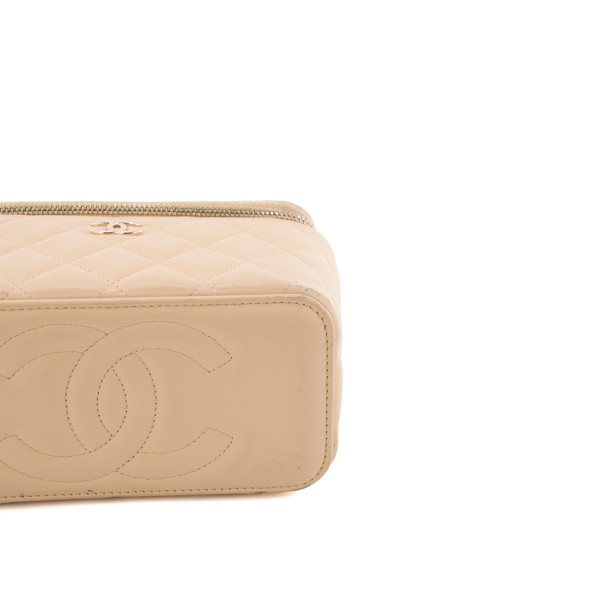 CHANEL - Sac à bandoulière Vanity Chanel en cuir beige