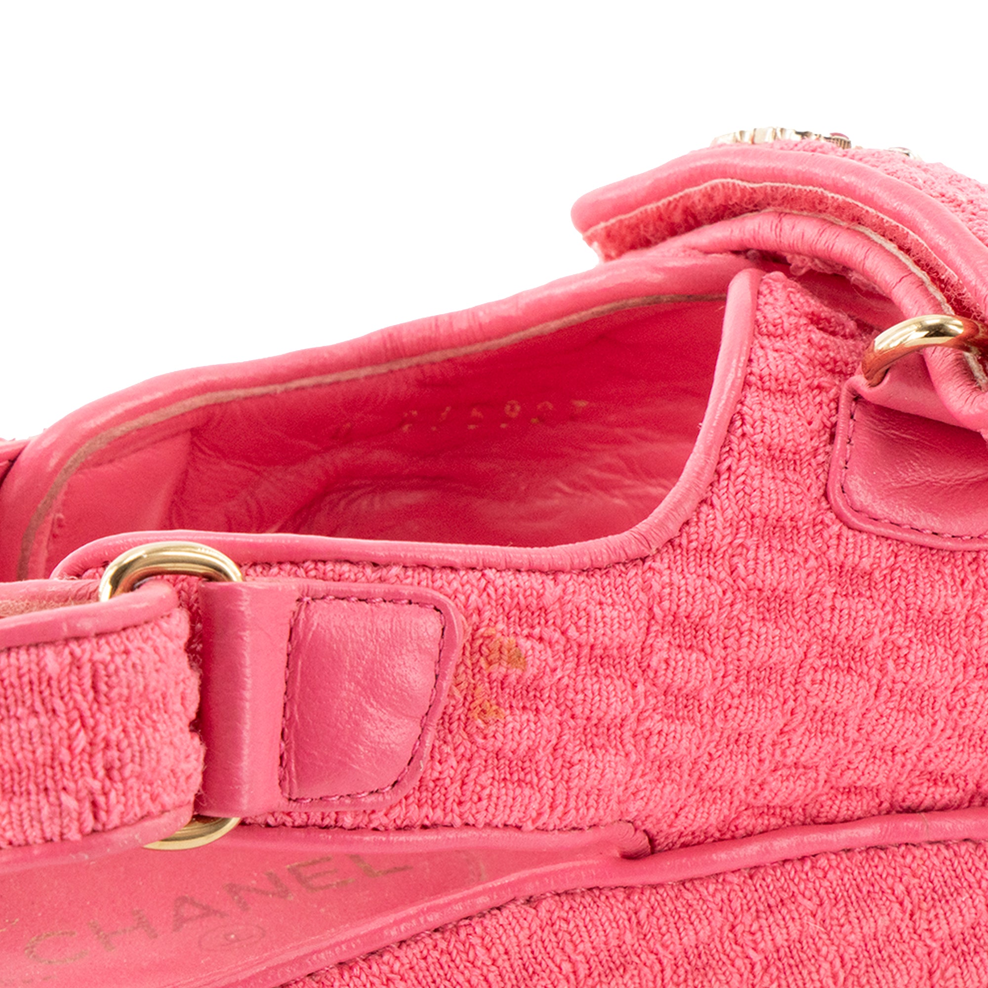 CHANEL - Sandales Dad Shoes Chanel en toile rose (T37)