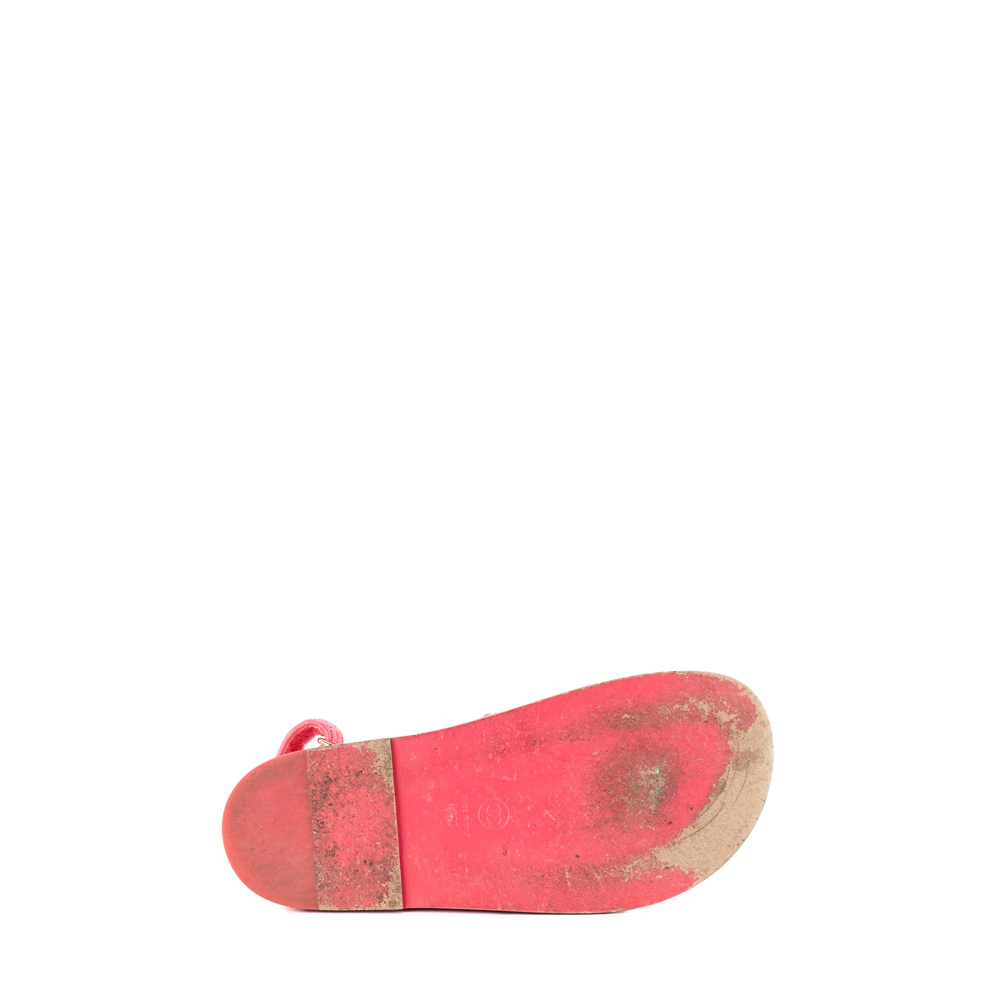 CHANEL - Sandales Dad Shoes Chanel en toile rose (T37)