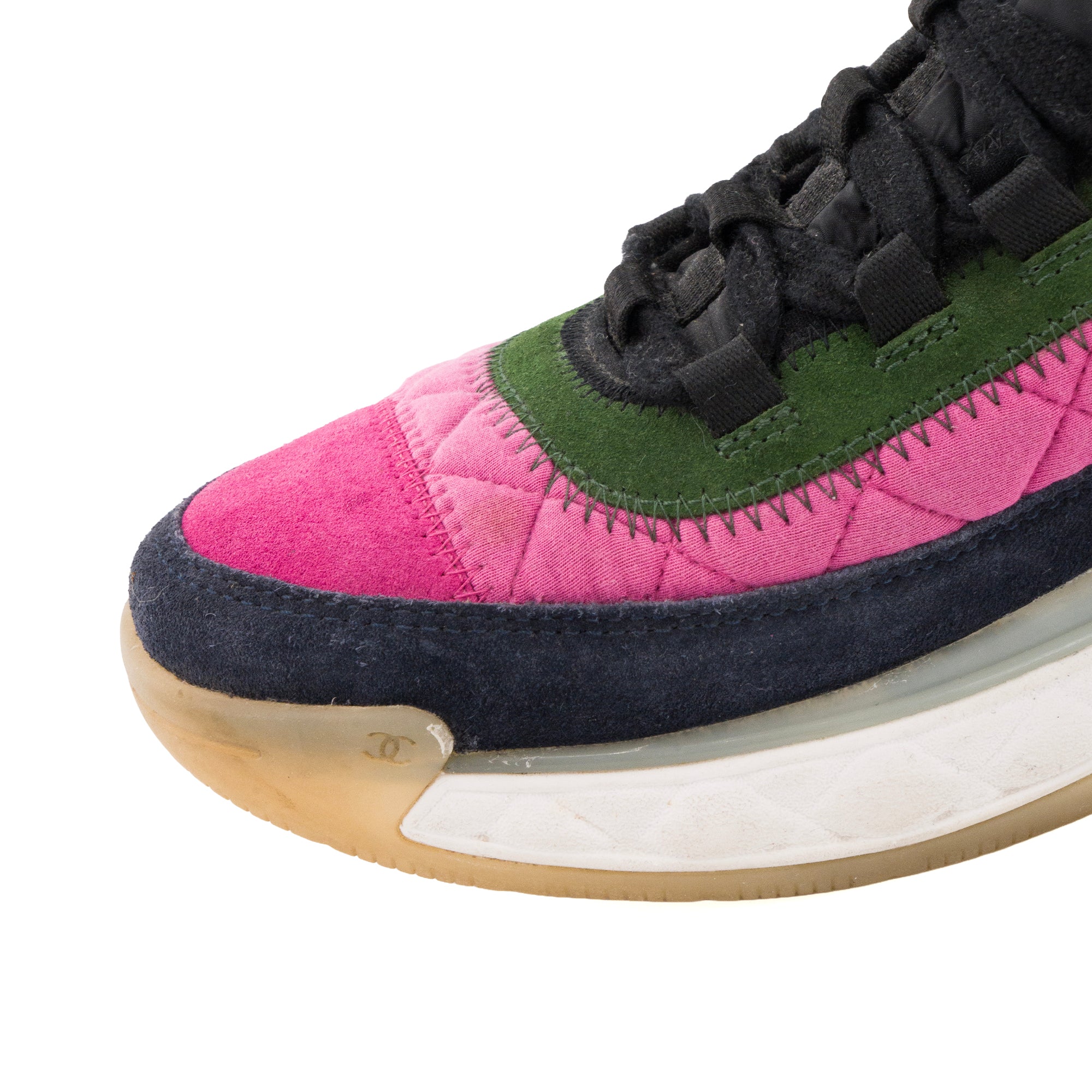 CHANEL - Sneakers Low Top Chanel en toile et daim multicolore (T39,5)