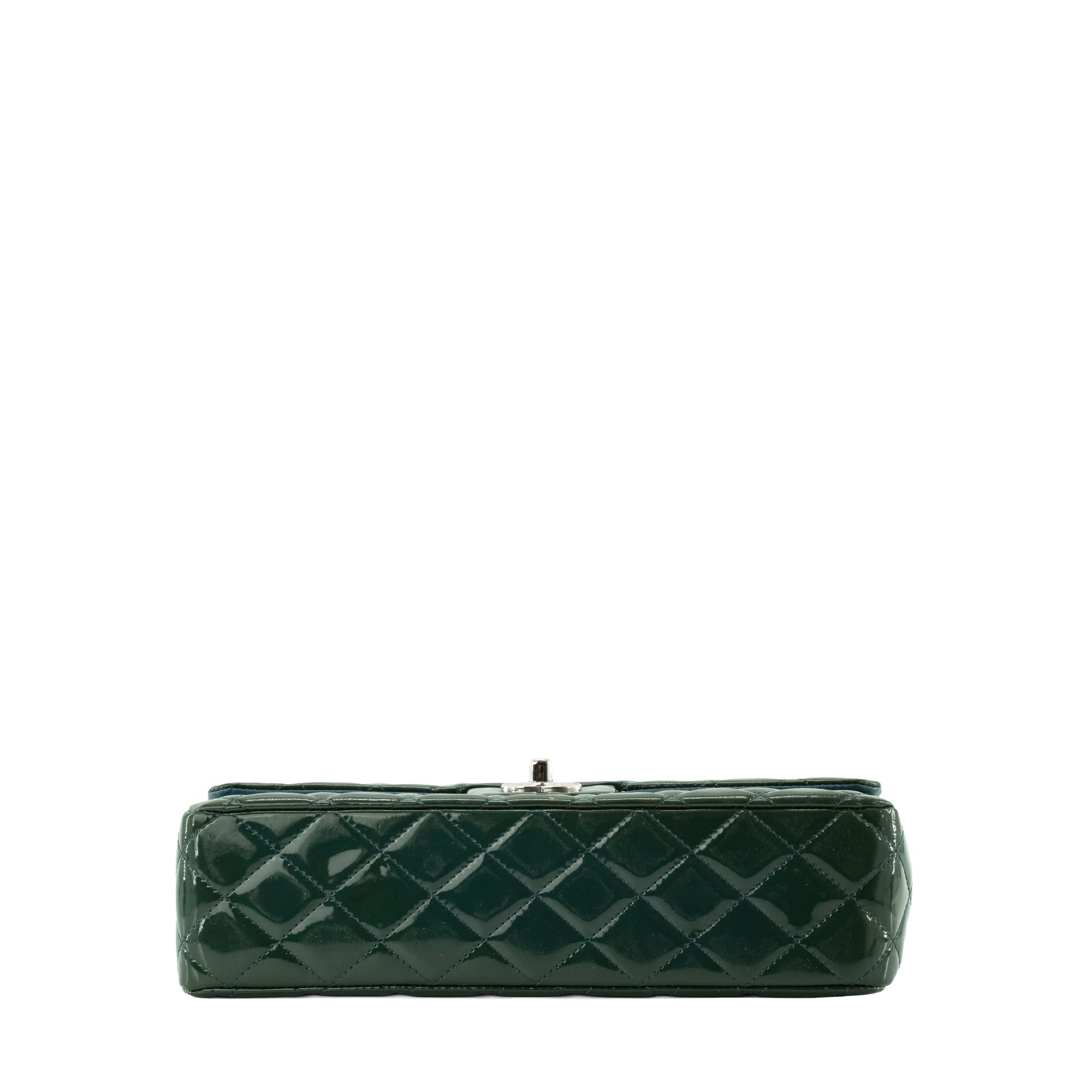 CHANEL - Sac à main Classique/Timeless 11.12 Chanel en cuir verni vert foncé