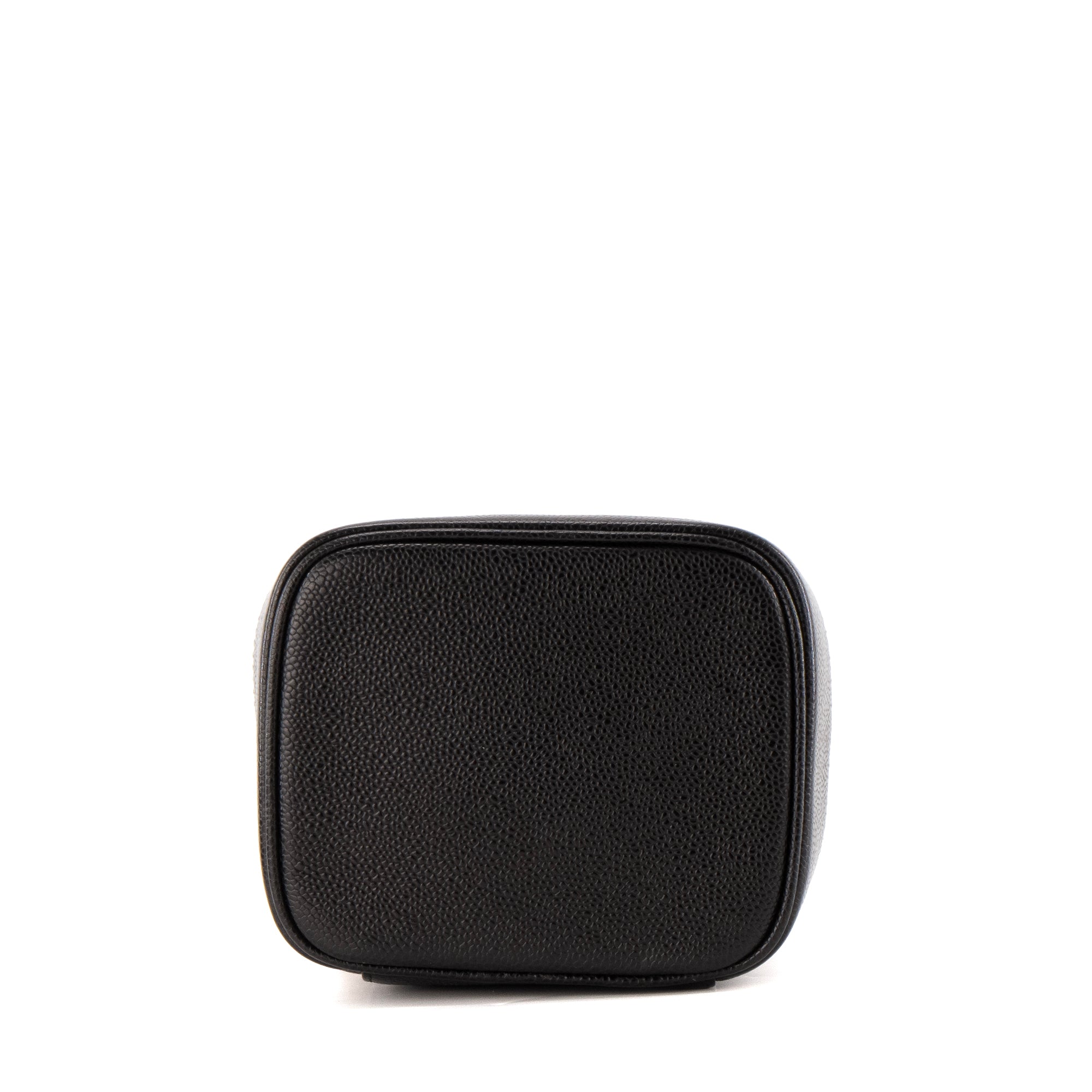 CHANEL - Vanity Chanel en cuir grainé noir vintage