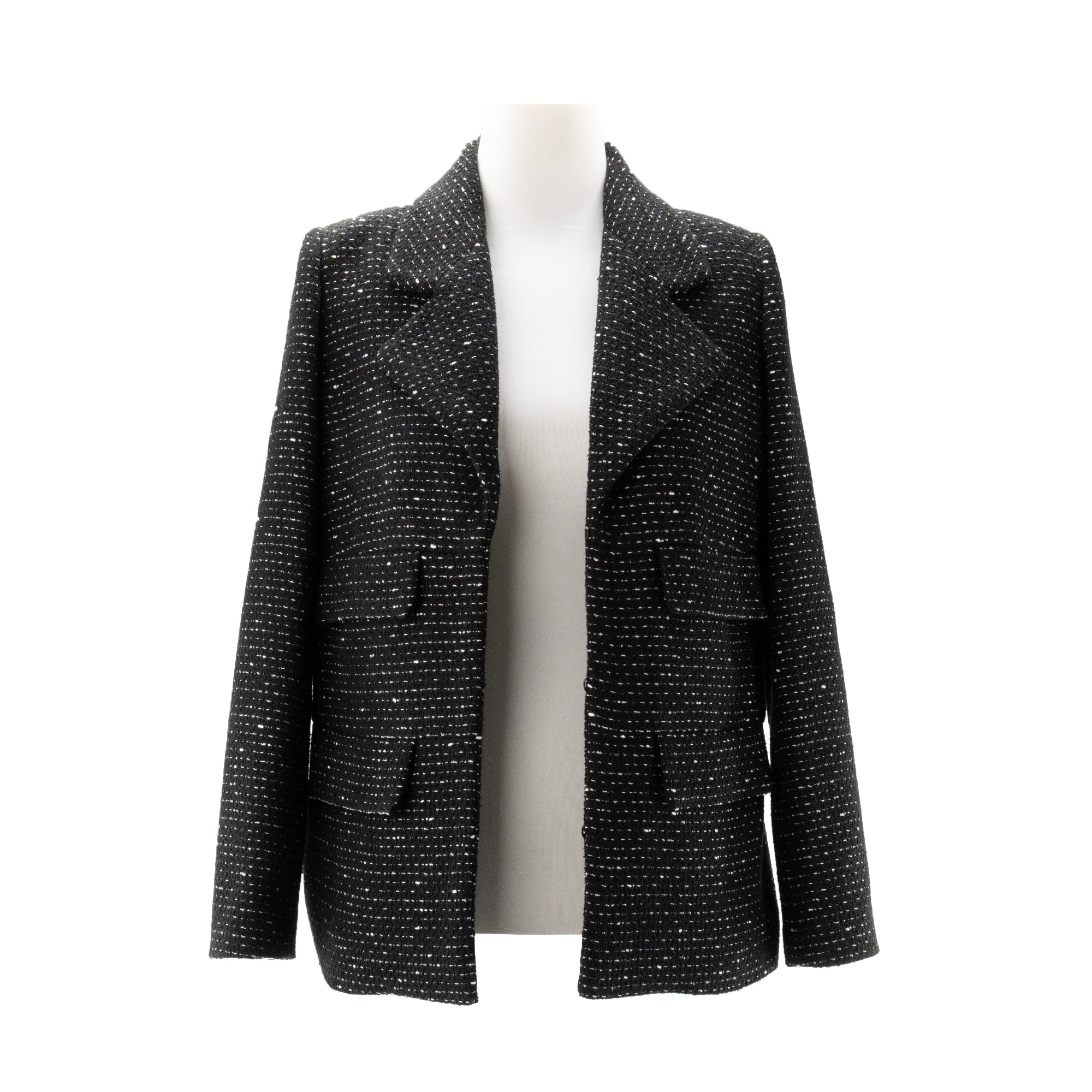 CHANEL - Veste Uniform Chanel en tweed noire (T38)