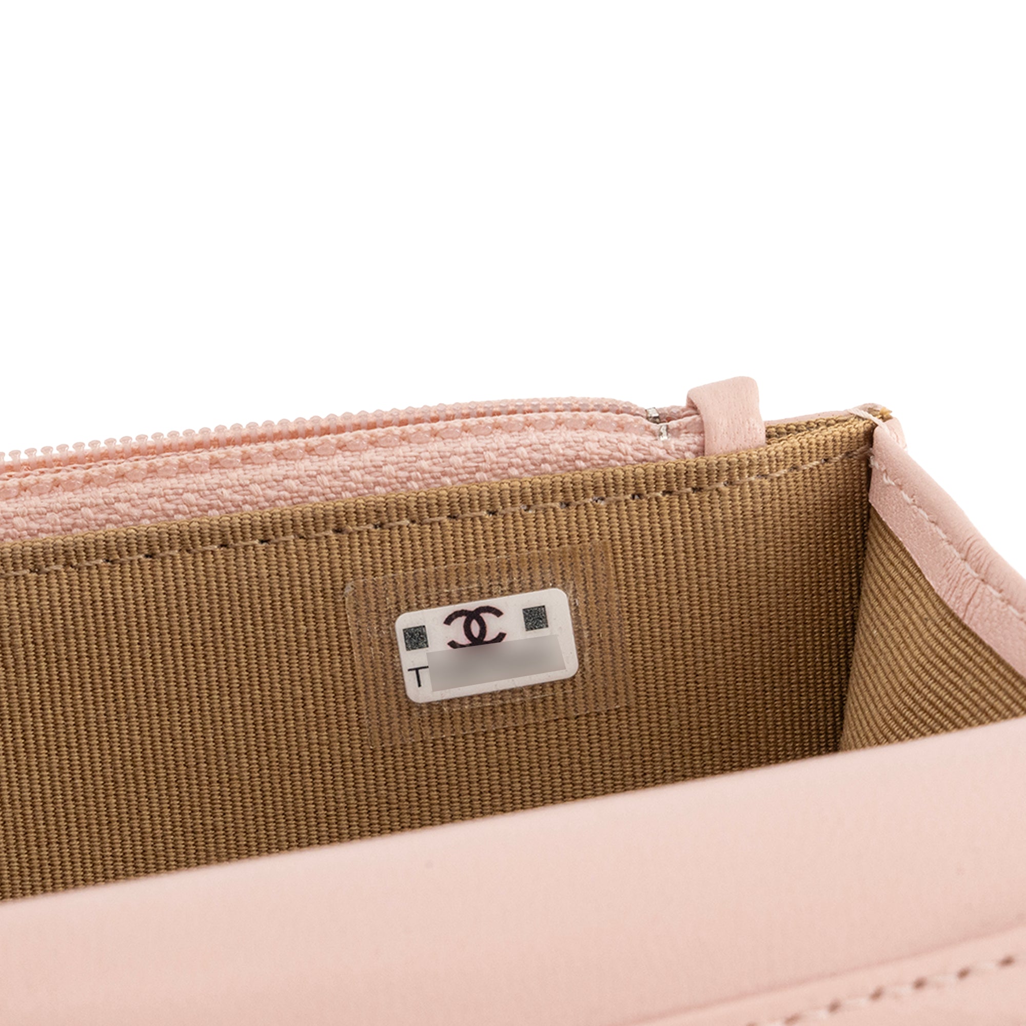 CHANEL - Wallet On Chain Chanel en cuir lisse rose