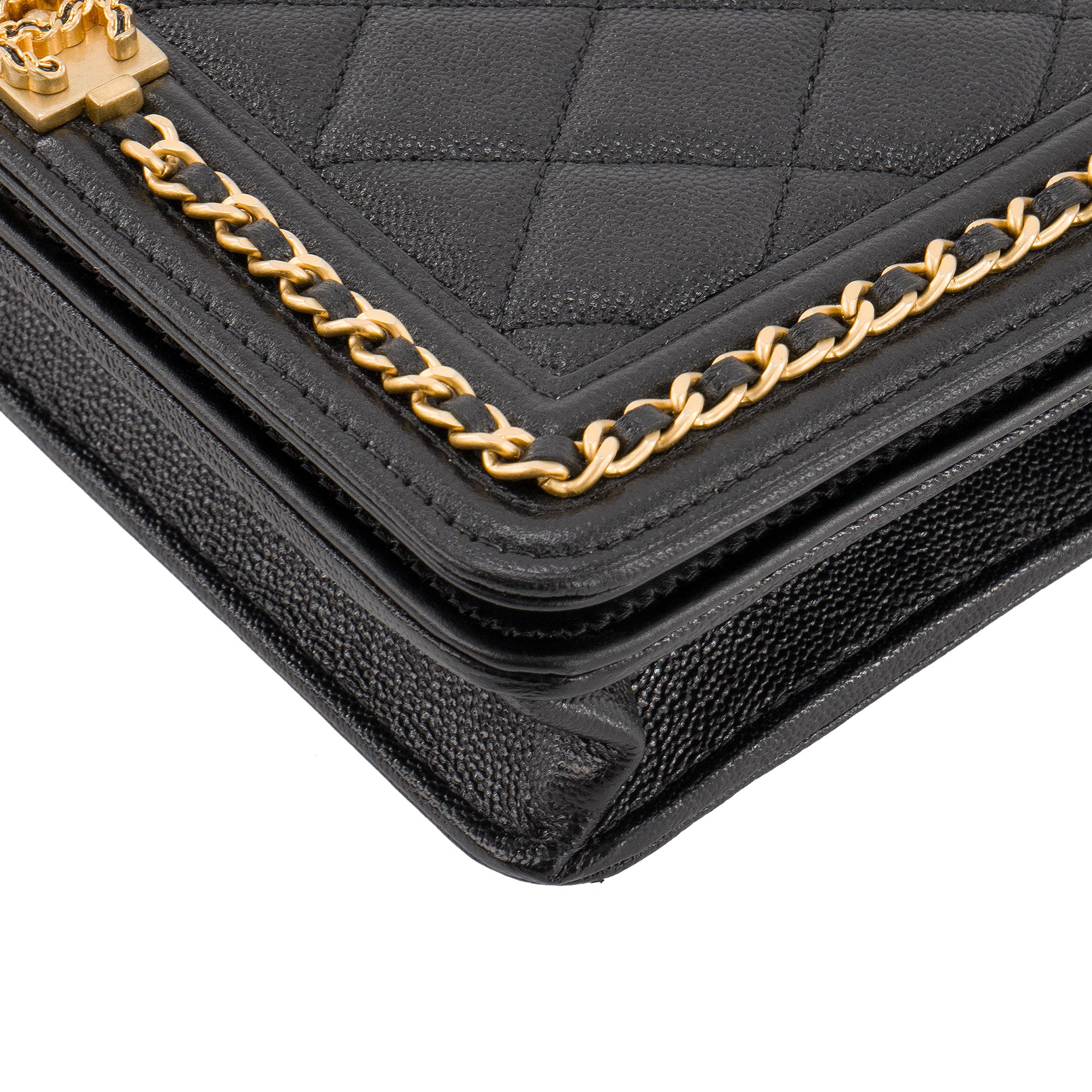 CHANEL - Sac à bandoulière Wallet on Chain Boy Chanel en cuir caviar noir édition limitée