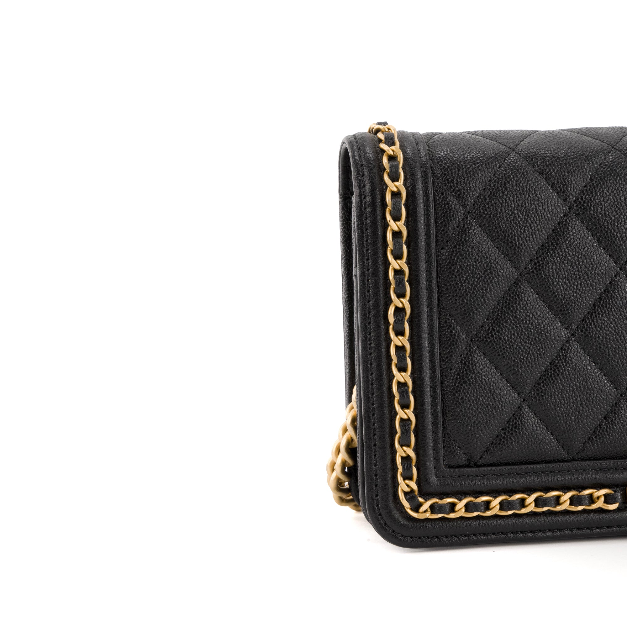 CHANEL - Sac à bandoulière Wallet on Chain Boy Chanel en cuir caviar noir édition limitée