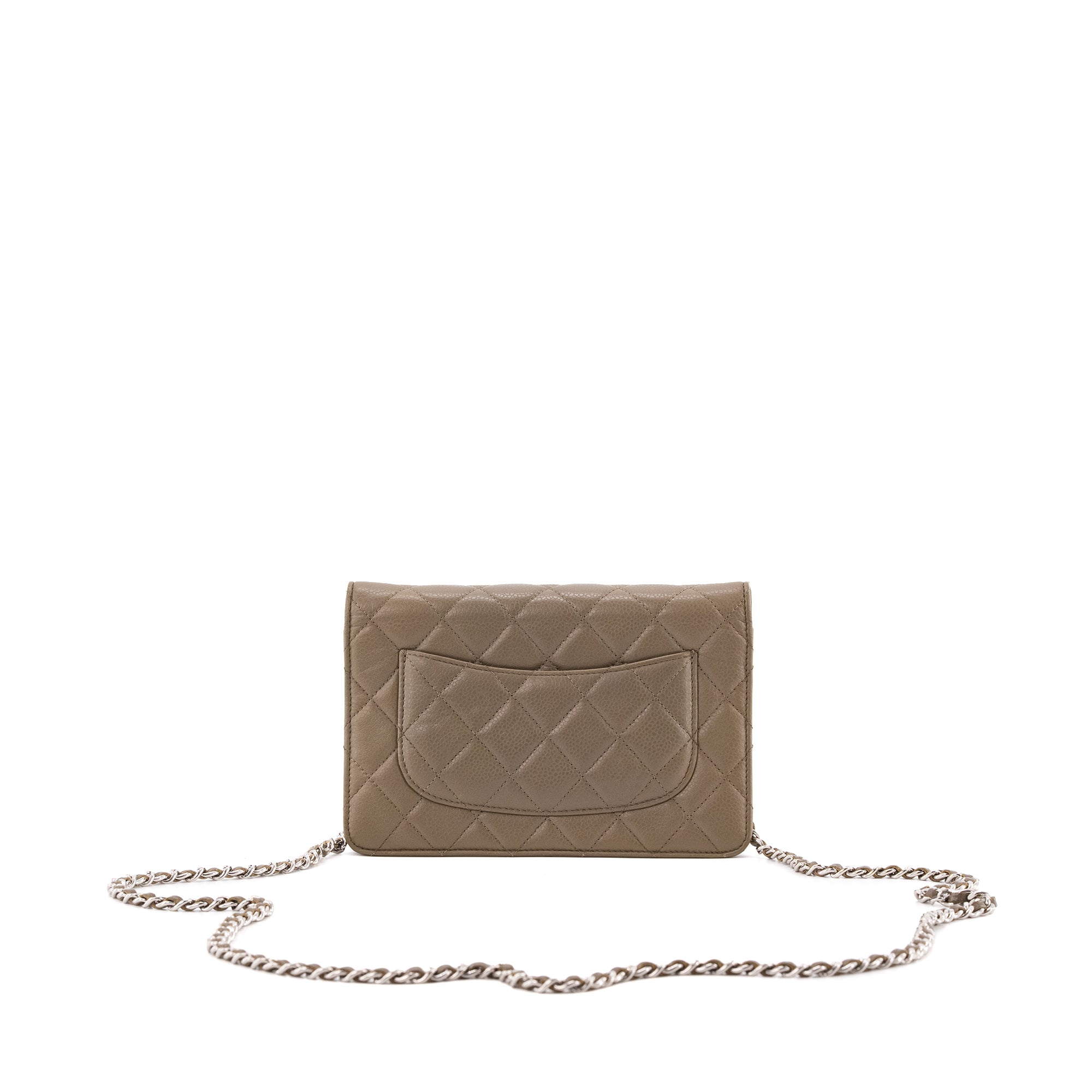 CHANEL - Sac à bandoulière Wallet on Chain Chanel en cuir caviar vert olive