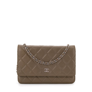 CHANEL - Sac à bandoulière Wallet on Chain Chanel en cuir caviar vert olive