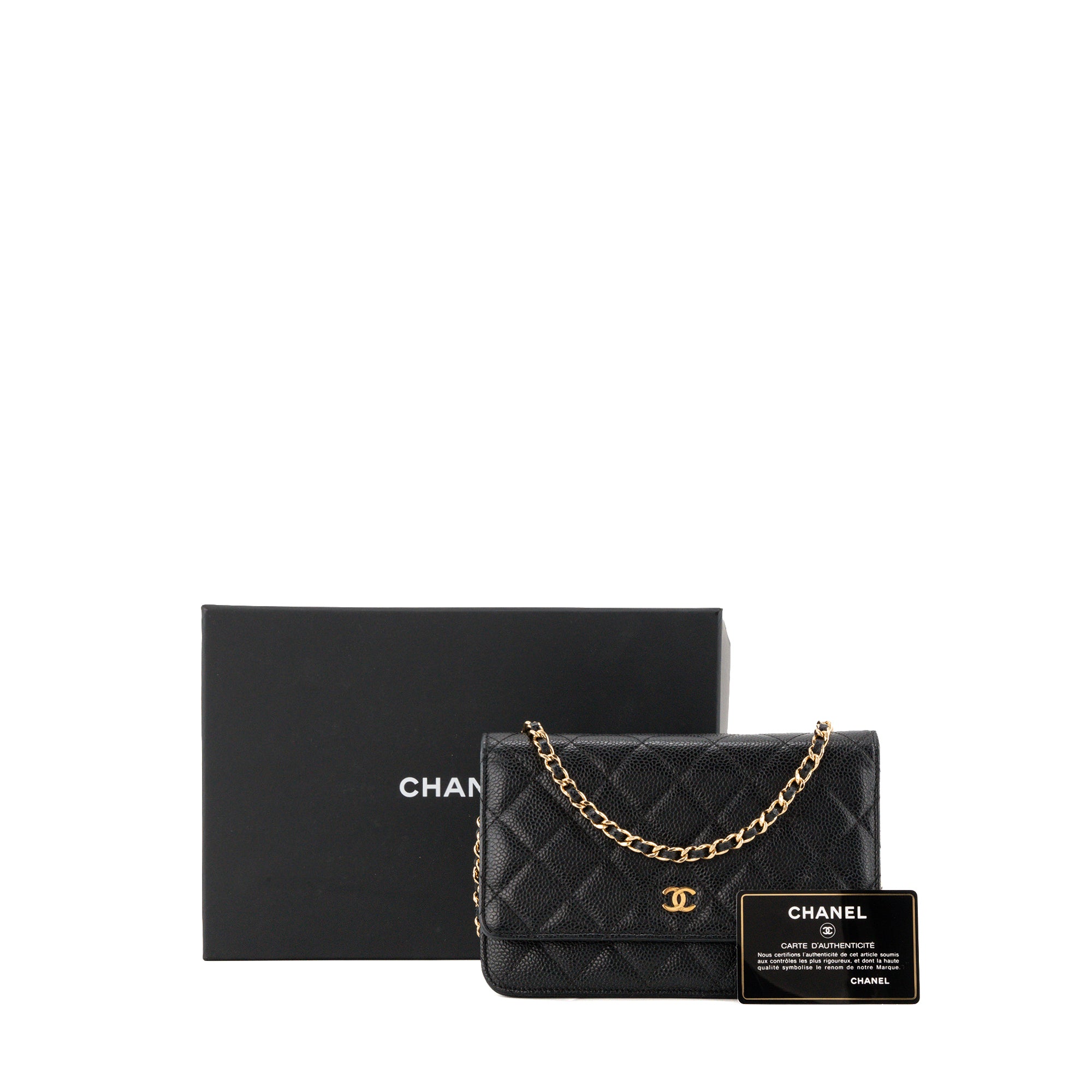 CHANEL - Sac à bandoulière Wallet On Chain Classique/Timeless  Chanel en cuir caviar noir