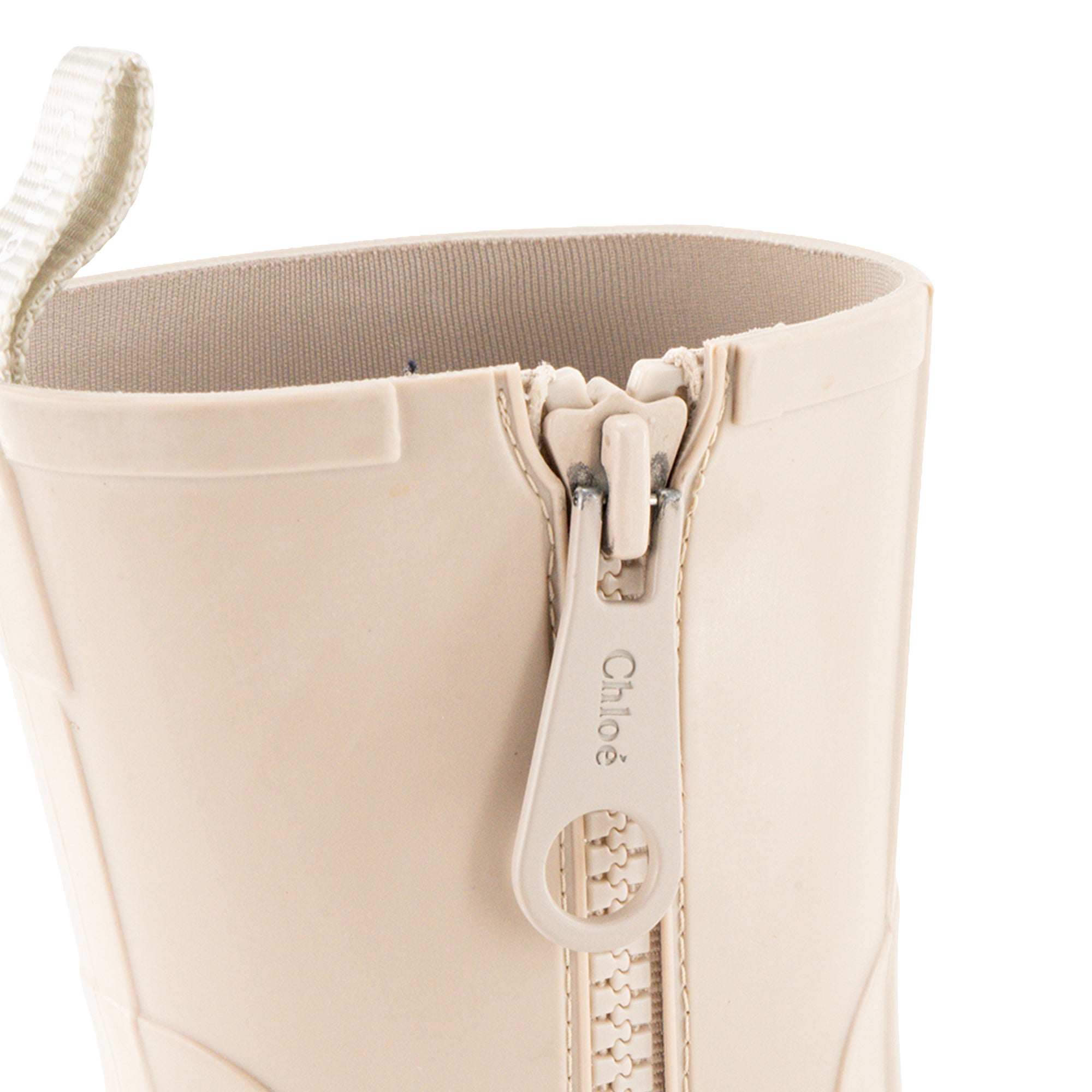 CHLOÉ - Bottines Betty Chloé en caoutchouc beige (T37)