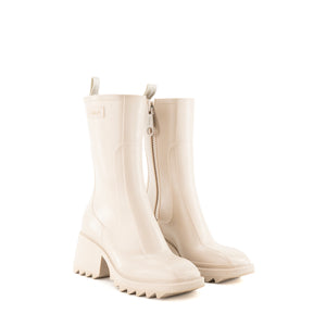 CHLOÉ - Bottines Betty Chloé en caoutchouc beige (T37)