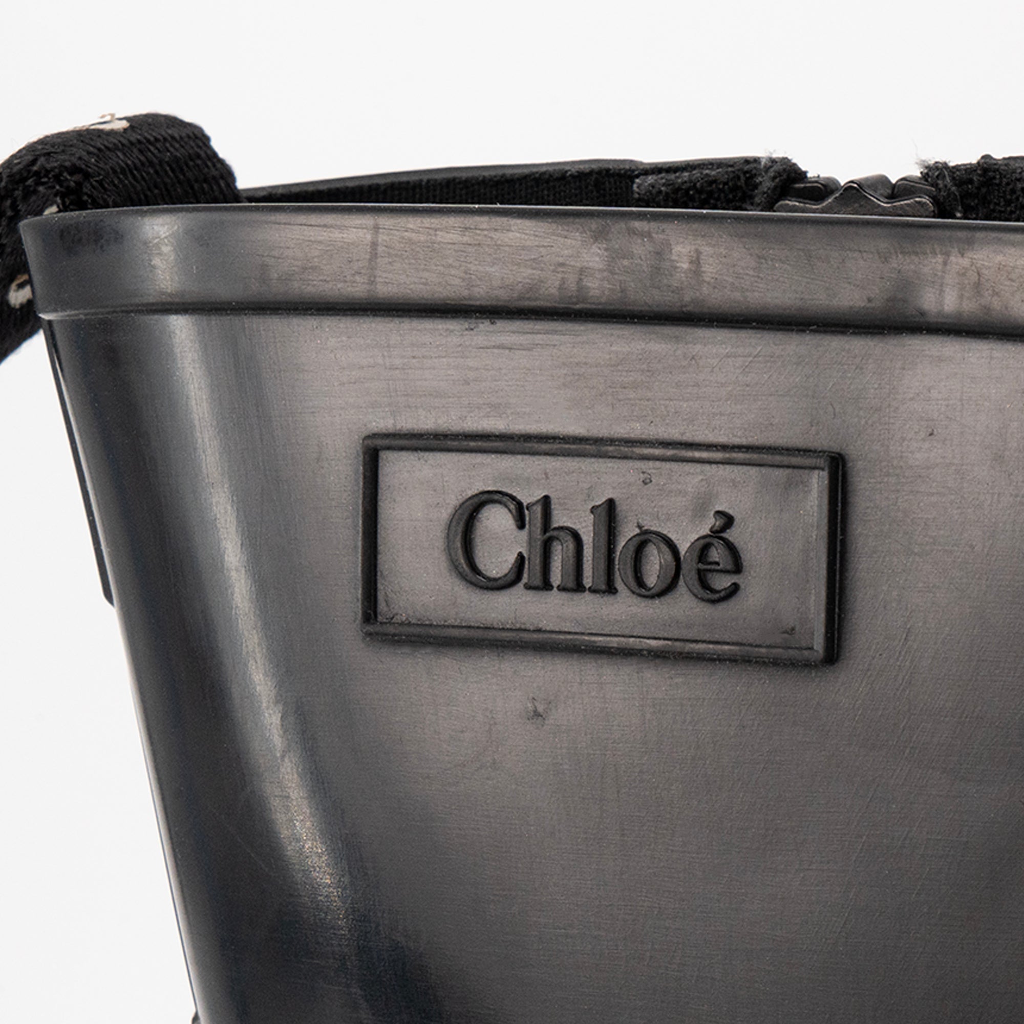 CHLOÉ - Bottines Betty Chloé en caoutchouc noir (T38)