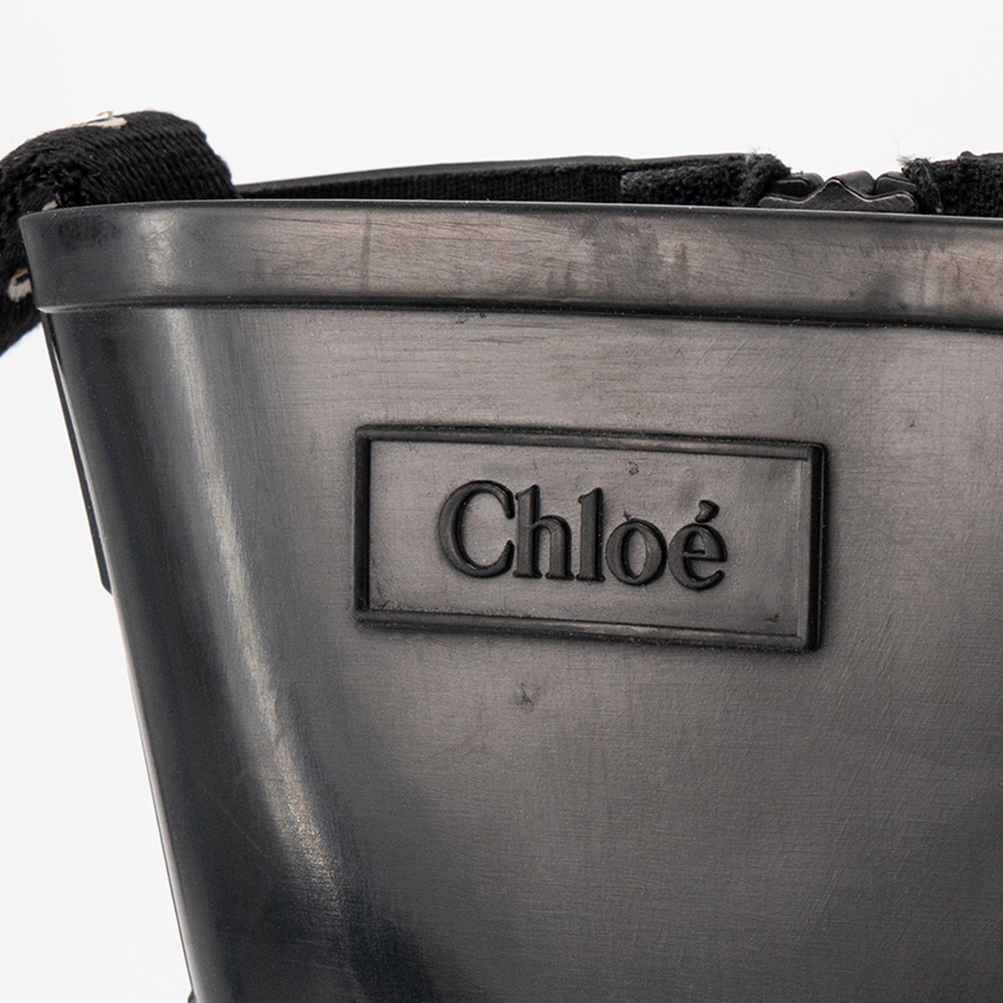 CHLOÉ - Bottines Betty Chloé en caoutchouc noir (T39)