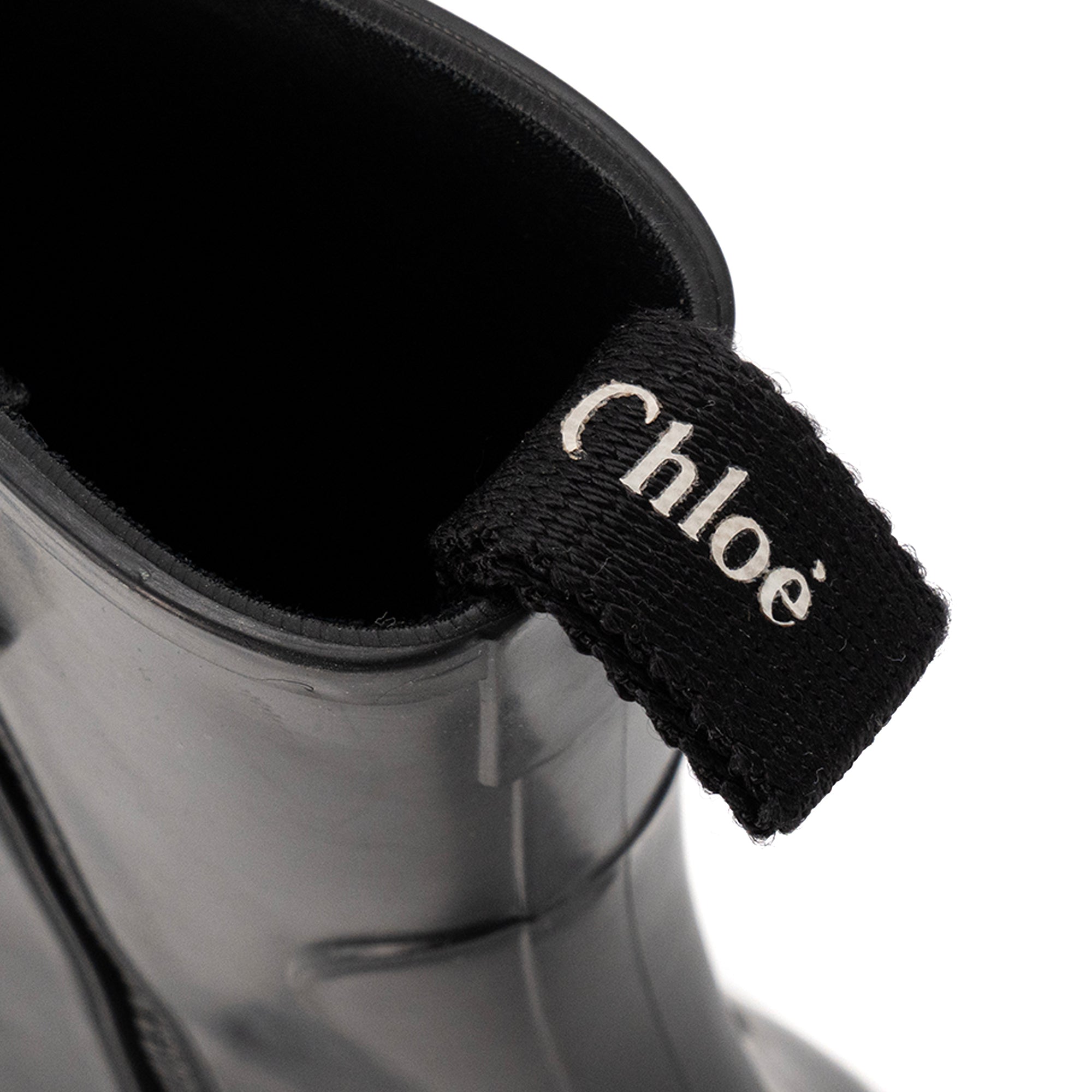 CHLOÉ - Bottines Betty Chloé en caoutchouc noir (T39)
