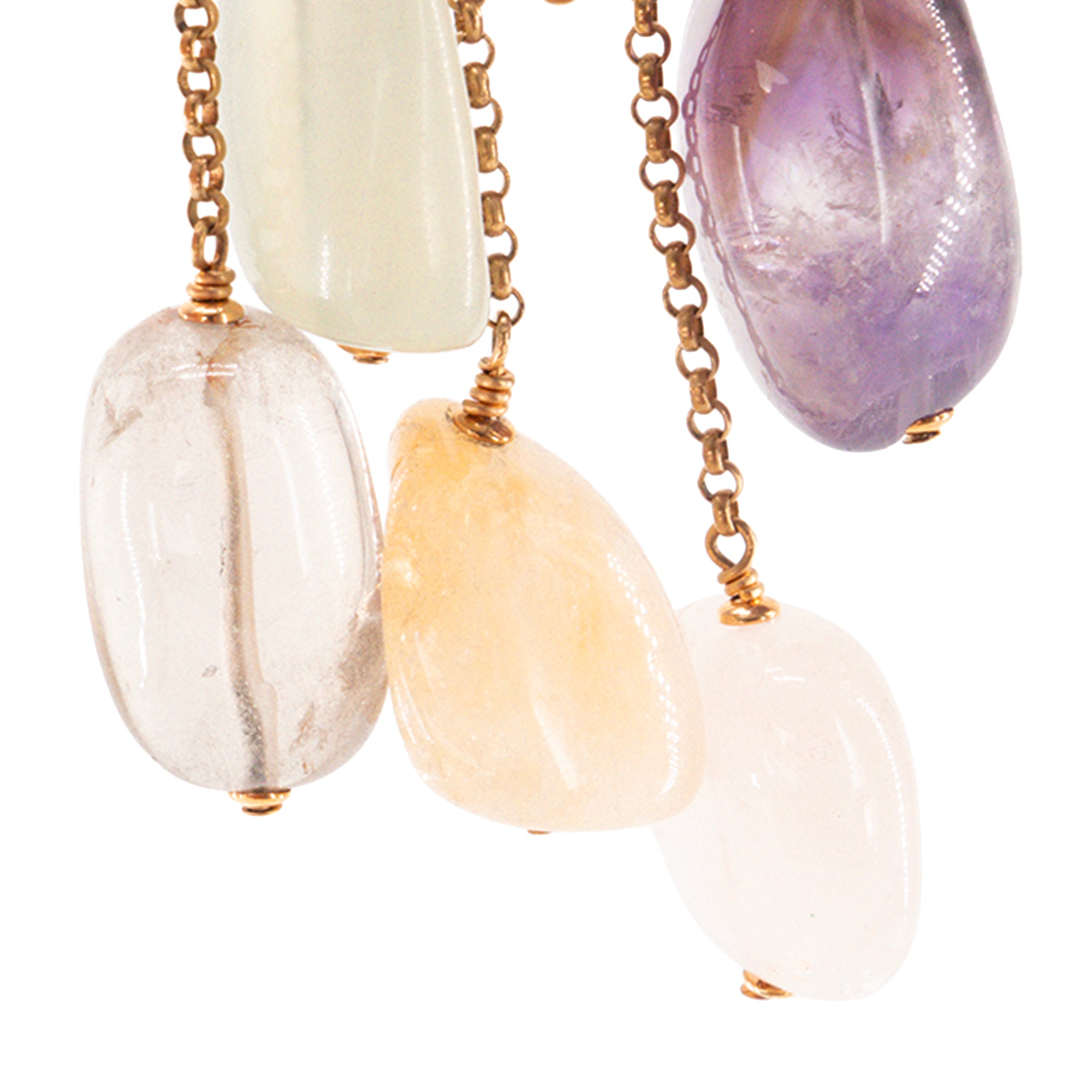 CHLOÉ - Broche Chloé en métal doré et perles multicolores
