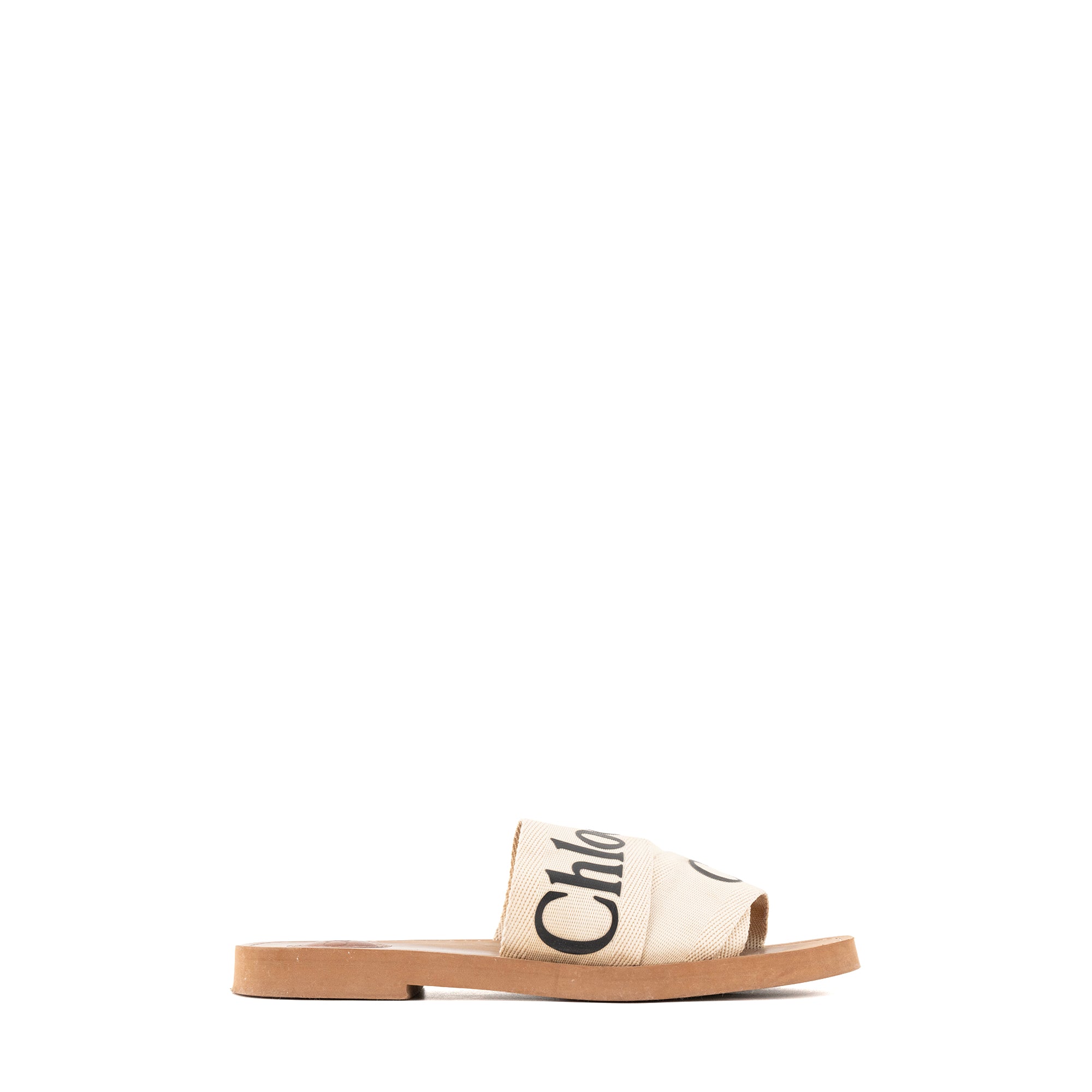 CHLOÉ - Mules Woody Chloé en toile beige (T36)