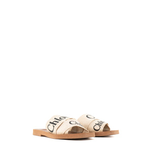 CHLOÉ - Mules Woody Chloé en toile beige (T36)