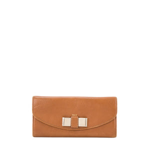 CHLOÉ - Portefeuille Lily Continental Chloé en cuir grainé marron