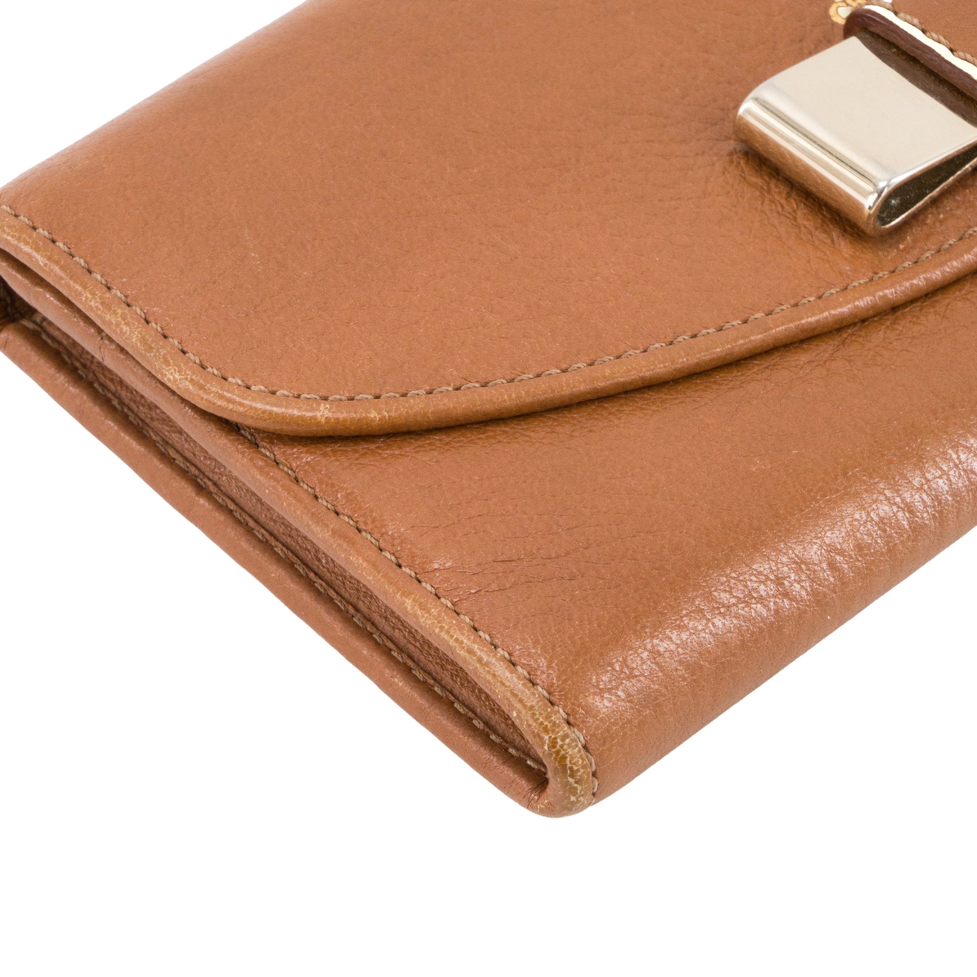 CHLOÉ - Portefeuille Lily Continental Chloé en cuir grainé marron