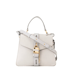 CHLOÉ - Sac à bandoulière Aby Chloé en cuir grainé gris clair