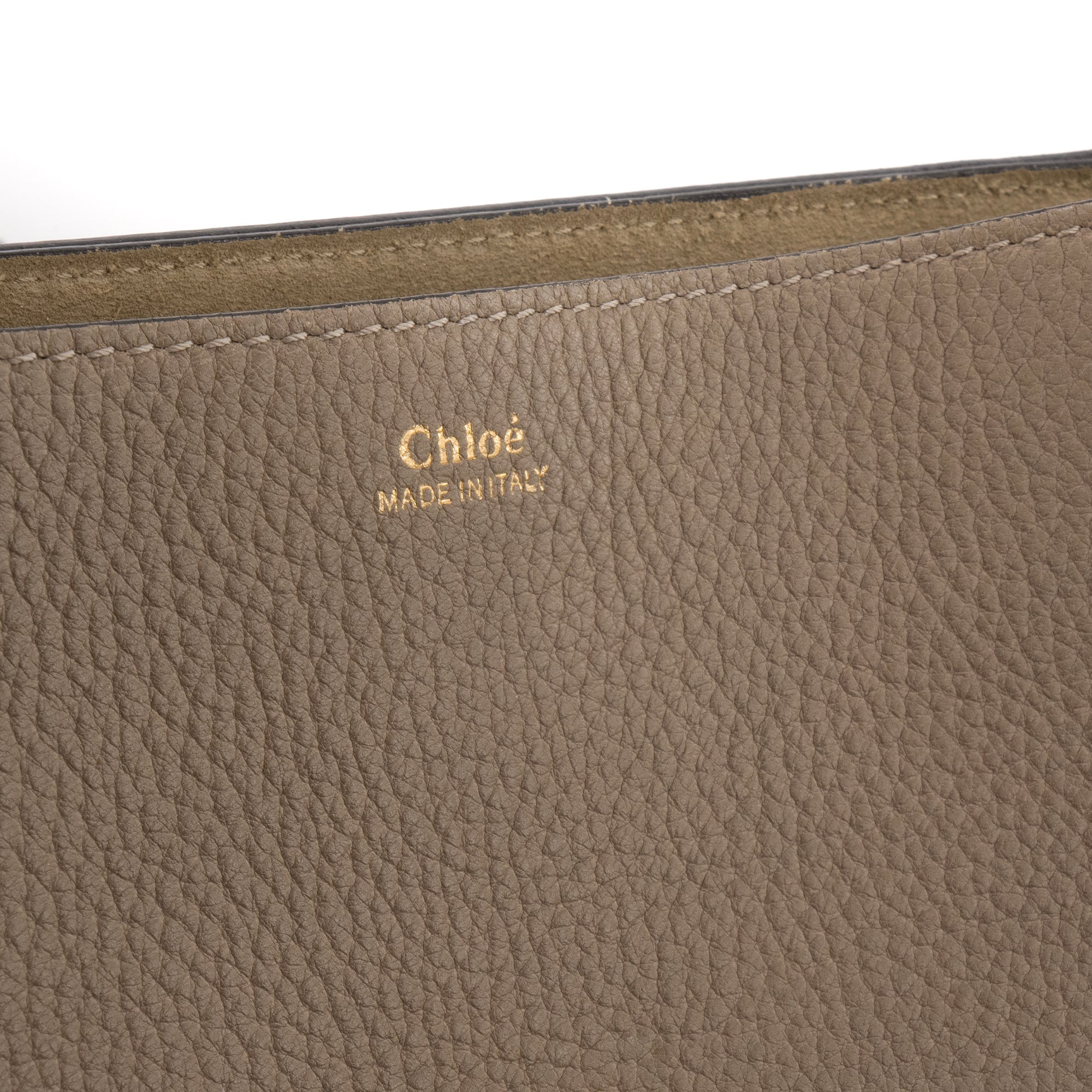 CHLOÉ - Sac à bandoulière Drew Chloé en cuir grainé taupe