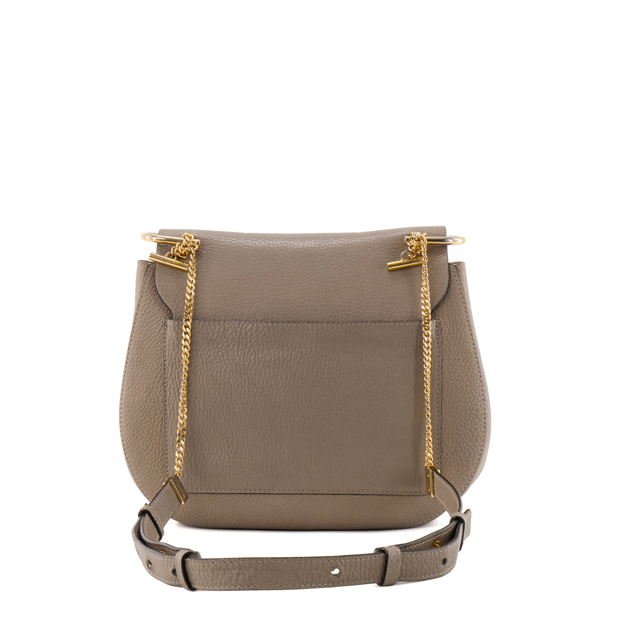 CHLOÉ - Sac à bandoulière Drew Chloé en cuir grainé taupe