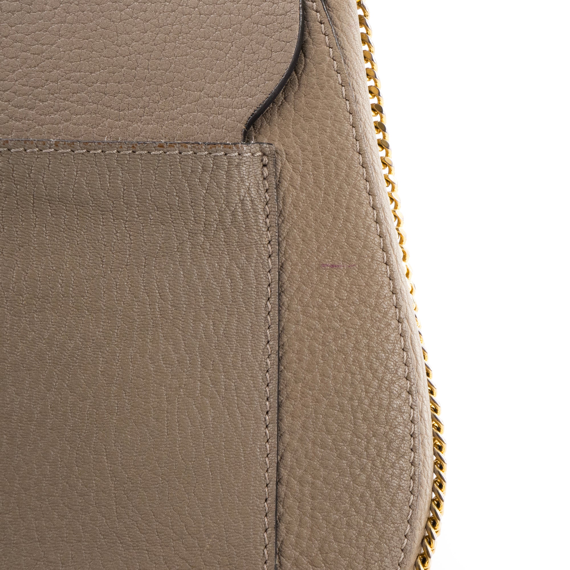 CHLOÉ - Sac à bandoulière Drew Chloé en cuir grainé taupe