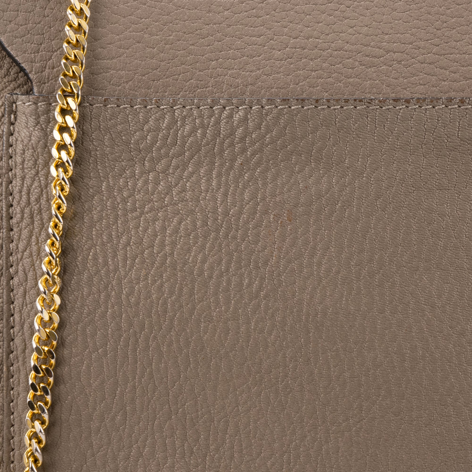 CHLOÉ - Sac à bandoulière Drew Chloé en cuir grainé taupe