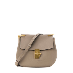CHLOÉ - Sac à bandoulière Drew Chloé en cuir grainé taupe