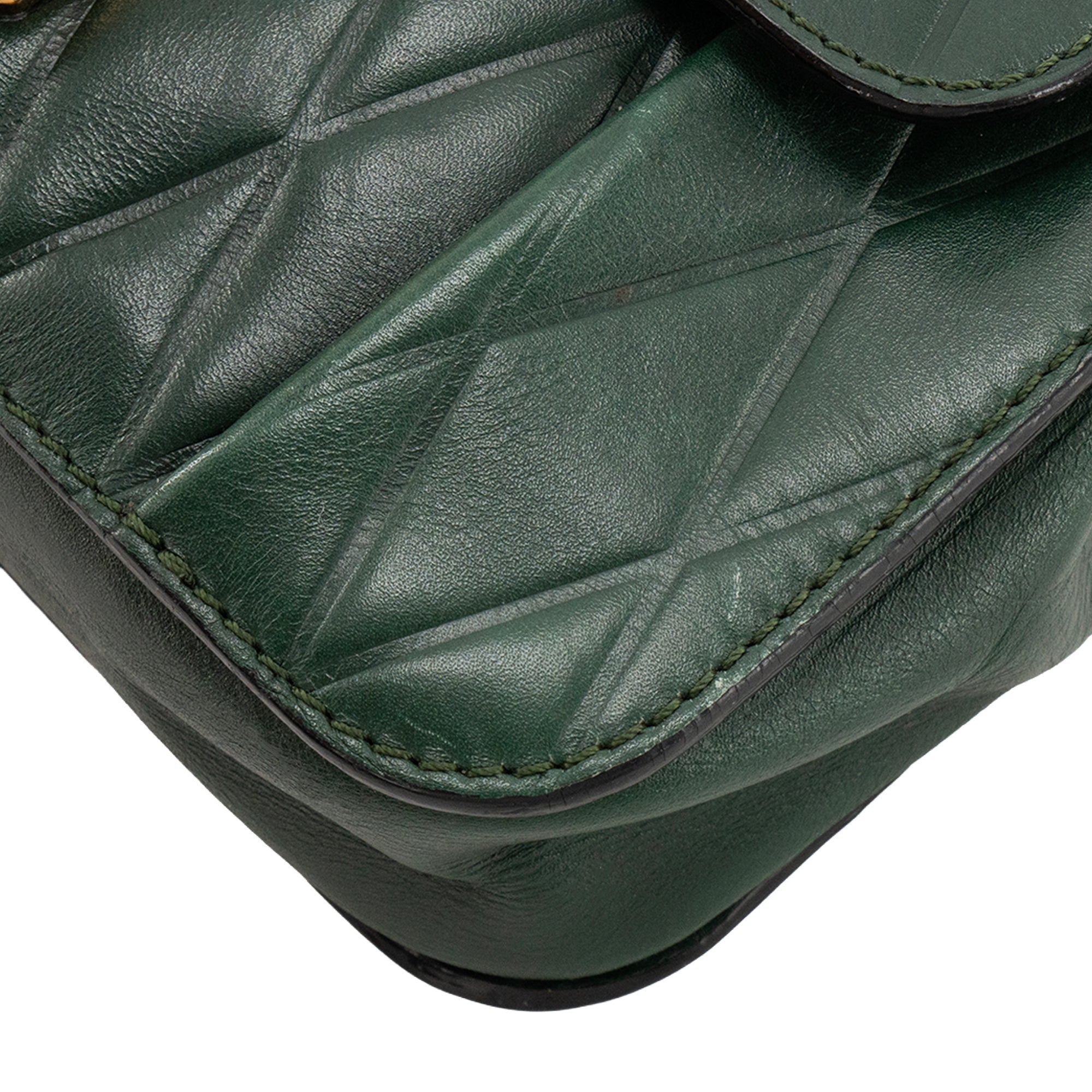 CHLOÉ - Sac à bandoulière Elsie Chloé en cuir lisse vert vintage