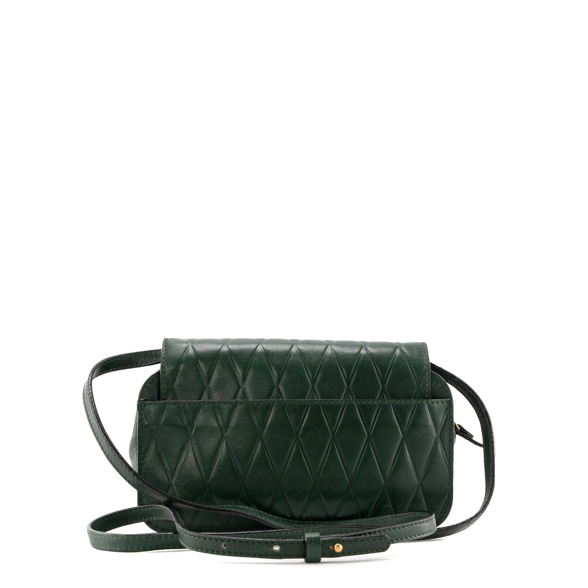 CHLOÉ - Sac à bandoulière Elsie Chloé en cuir lisse vert vintage