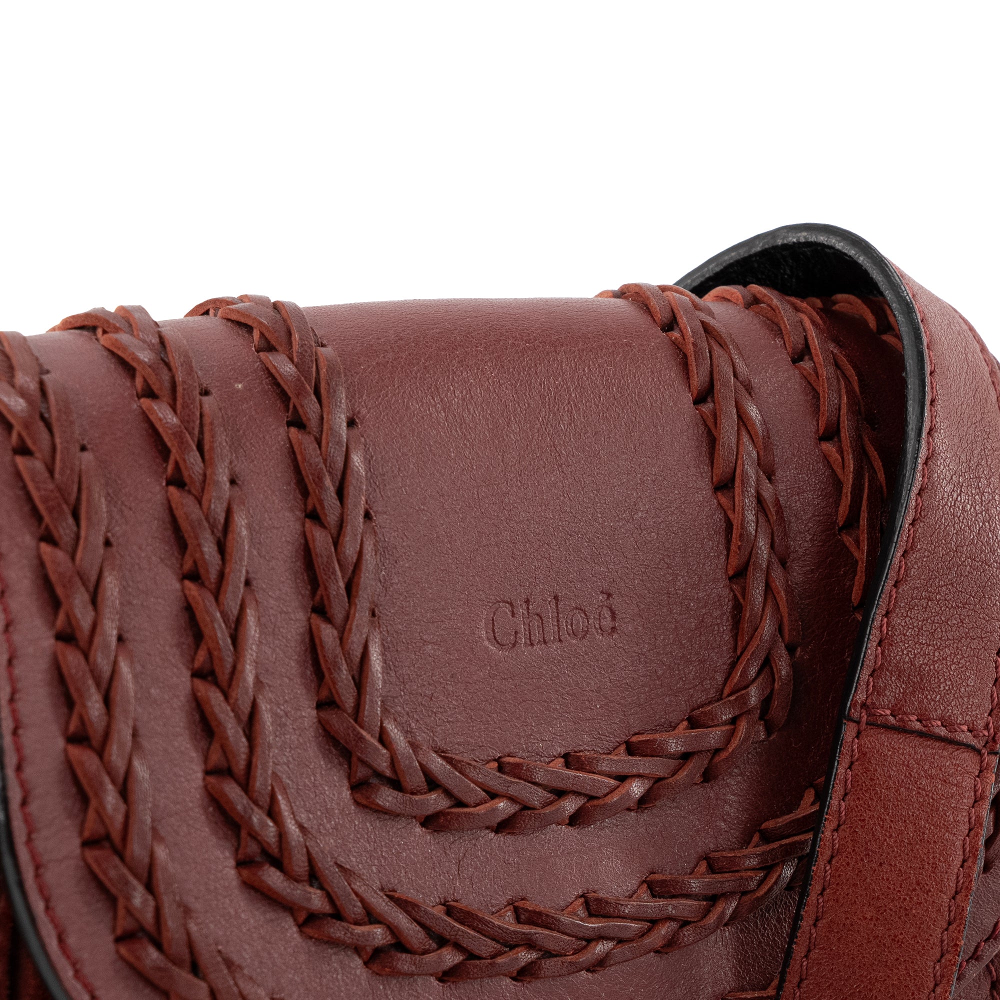 CHLOÉ - Sac à bandoulière Hudson mini Chloé en cuir bordeaux