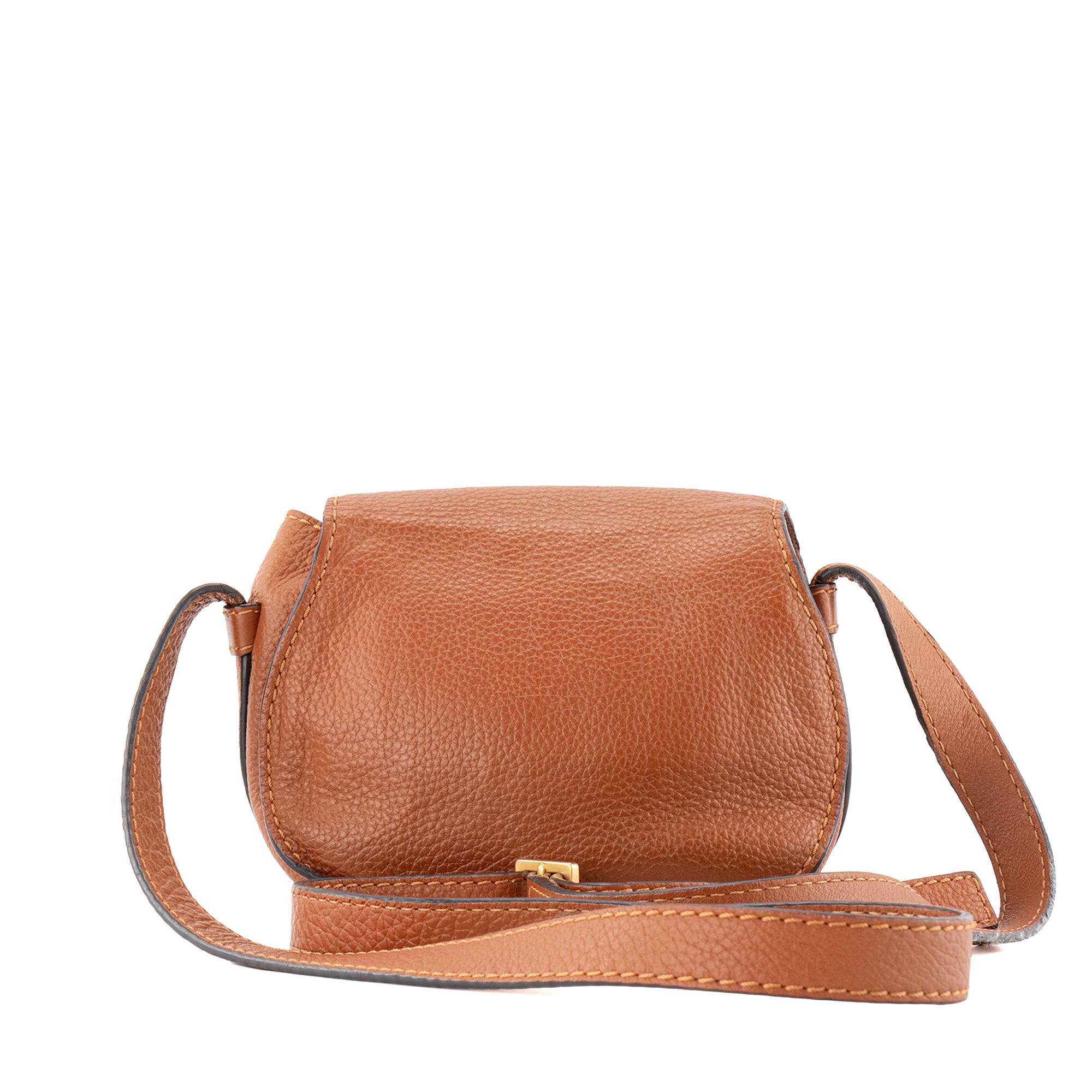 CHLOÉ - Sac à bandoulière Marcie Chloé en cuir grainé marron