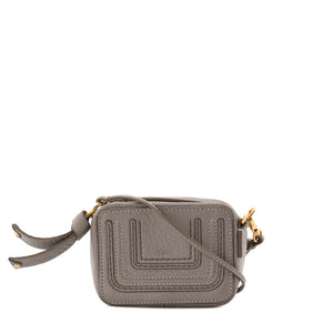 CHLOÉ - Sac à bandoulière Marcie mini Chloé en cuir grainé gris