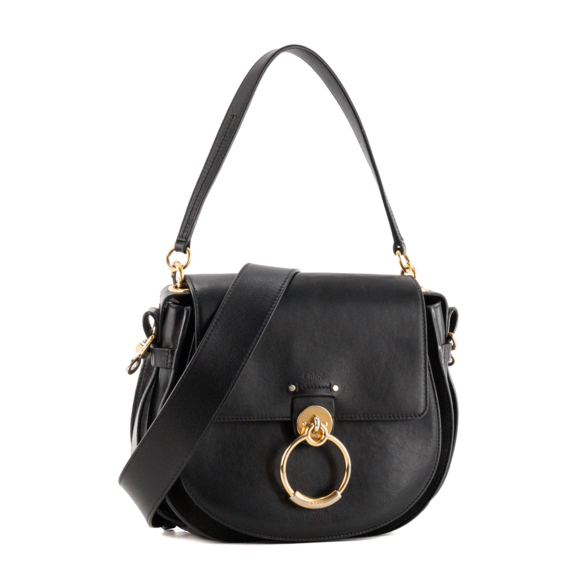 CHLOÉ - Sac à bandoulière Tess Chloé en cuir lisse noir