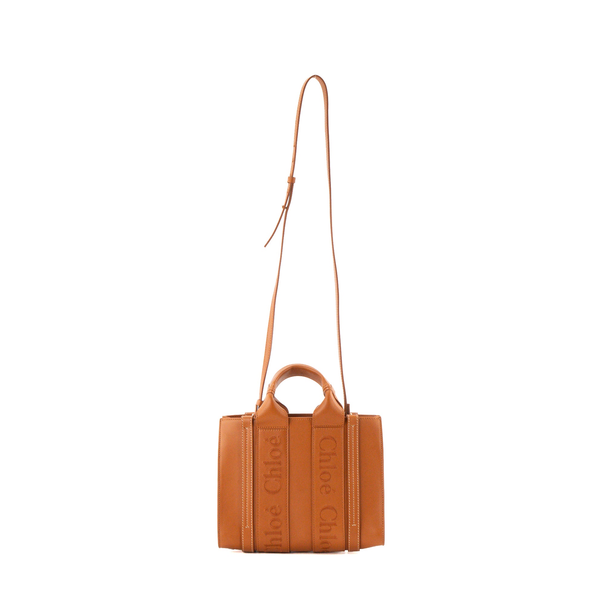 CHLOÉ - Sac à bandoulière Woody Small Chloé en cuir lisse camel