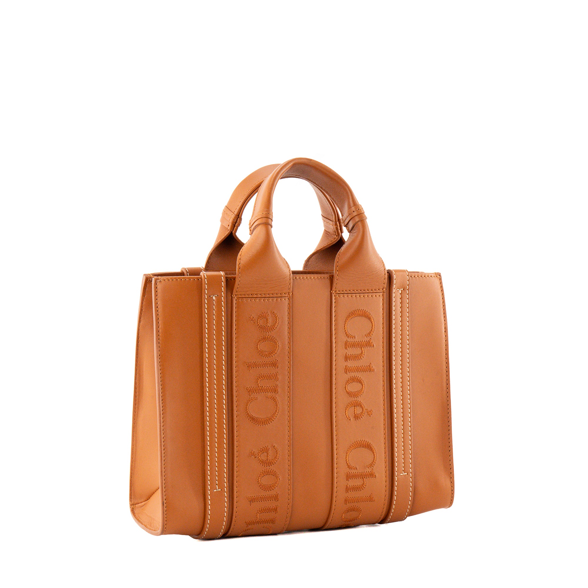 CHLOÉ - Sac à bandoulière Woody Small Chloé en cuir lisse camel