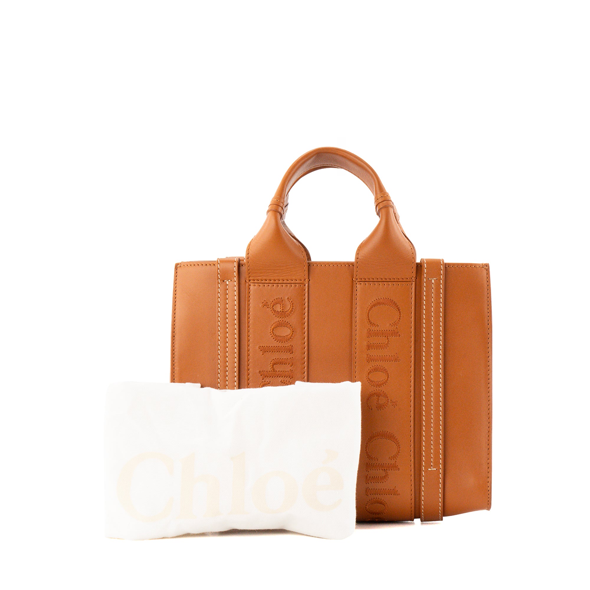 CHLOÉ - Sac à bandoulière Woody Small Chloé en cuir lisse camel