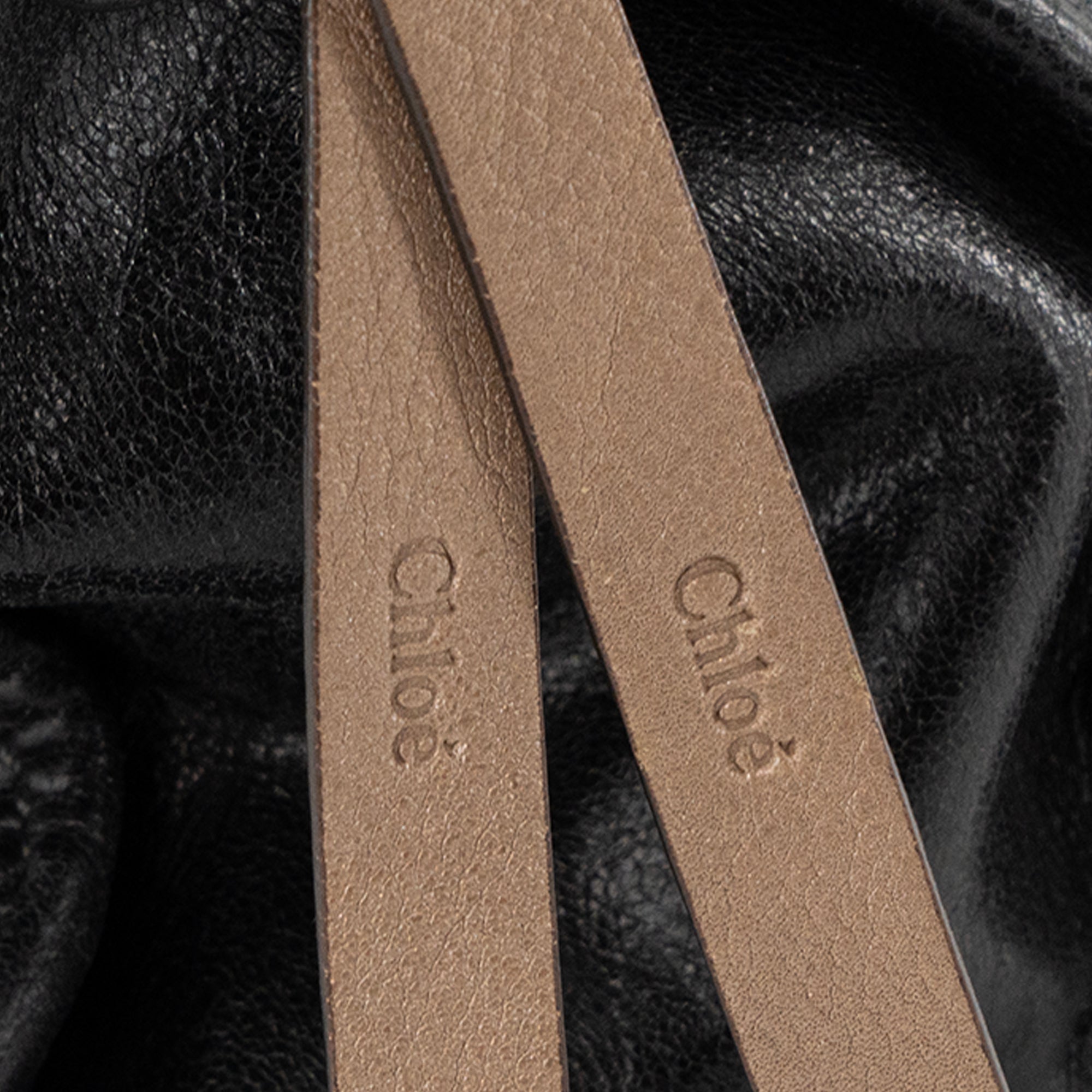 CHLOÉ - Sac à épaule Bay Chloé en cuir froissé noir