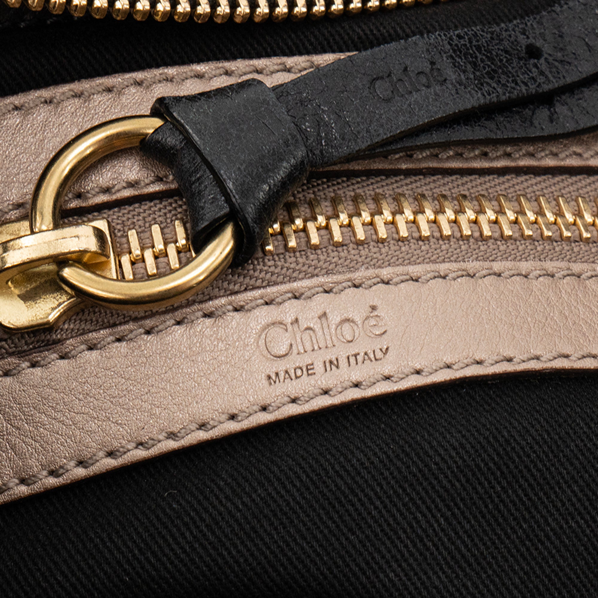 CHLOÉ - Sac à épaule Bay Chloé en cuir froissé noir