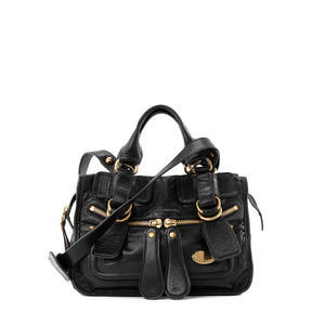 CHLOÉ - Sac à épaule Bay Chloé en cuir froissé noir